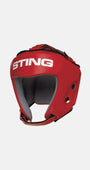 STING Competition approved open face head guard red