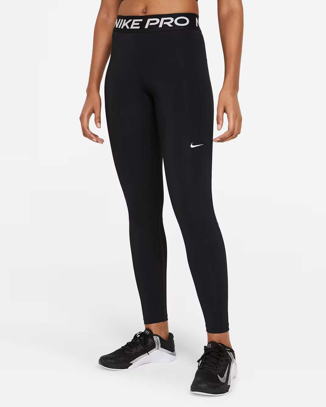 Nike Pro Leggings a vita media con inserti in mesh