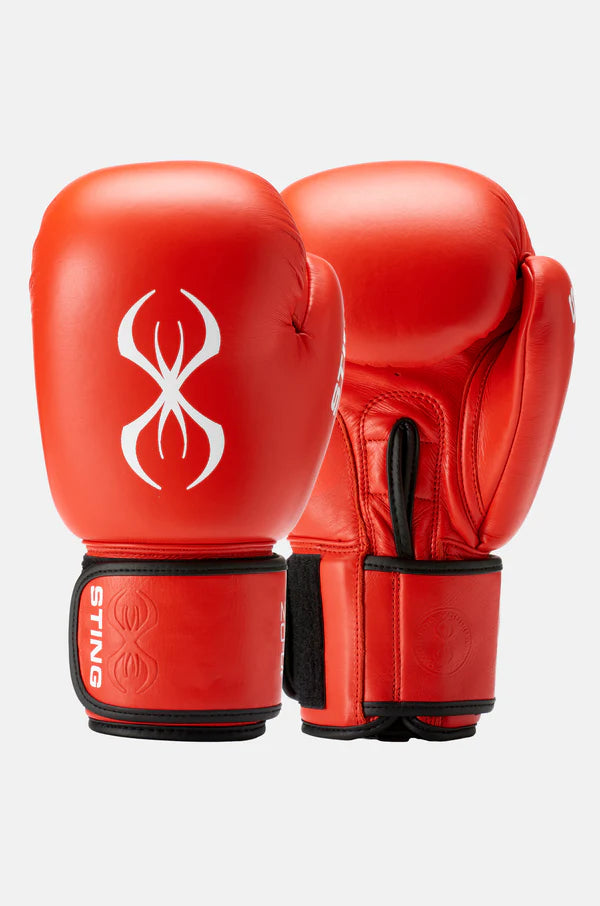 STING Competition approved boxing gloves red