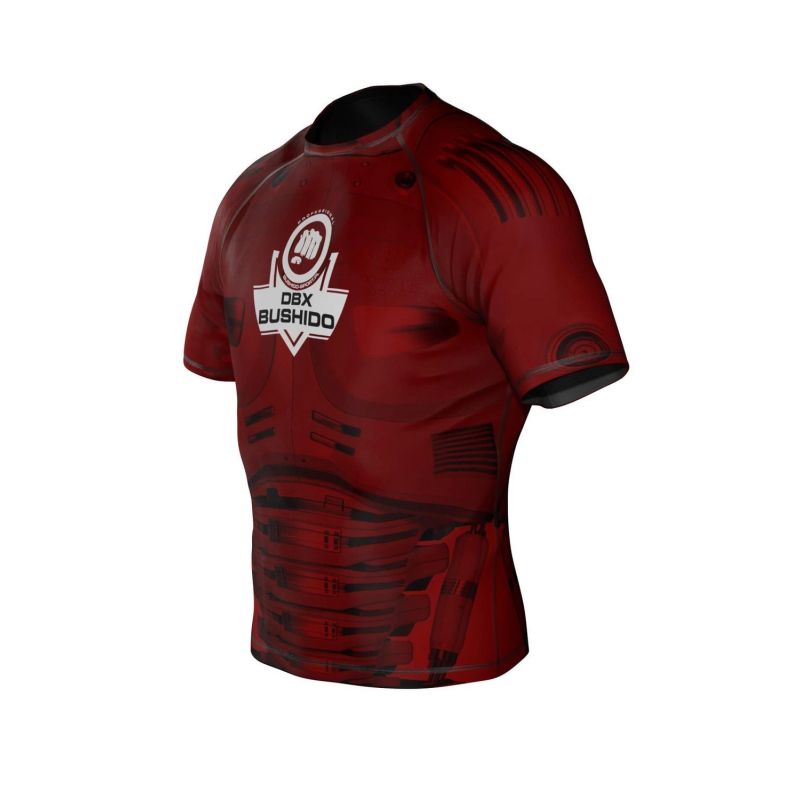 The "Cyborg" compression Rashguard is made of DBX MORE DRY M material.