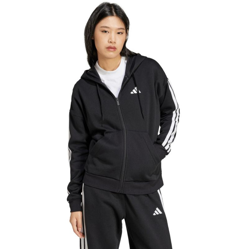 Felpa con cappuccio adidas Essentials 3 Stripes Full Zipp W JE1283
