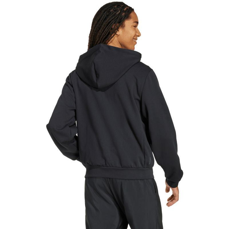 Men's adidas Essentials Climawarm Hybrid Down Hooded Jacket Black KA5251