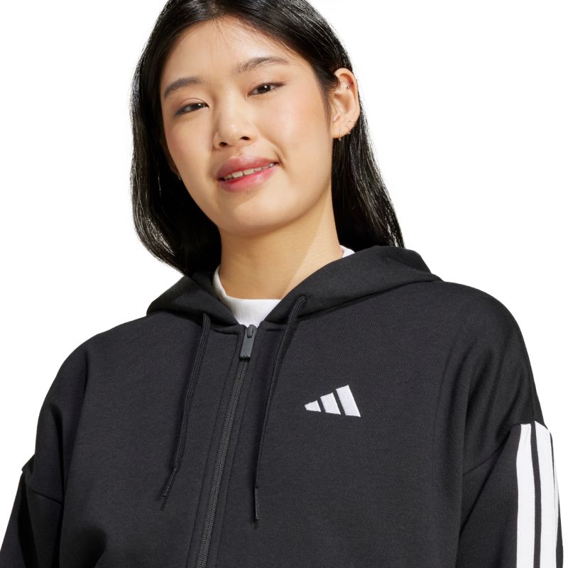 Felpa con cappuccio adidas Essentials 3 Stripes Full Zipp W JE1283