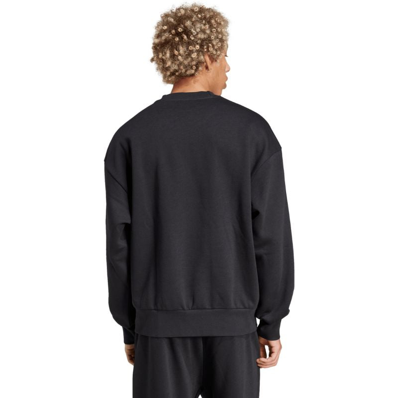 Men's adidas Essentials Loose Fit 3 Bar Logo Sweatshirt Black JF3542