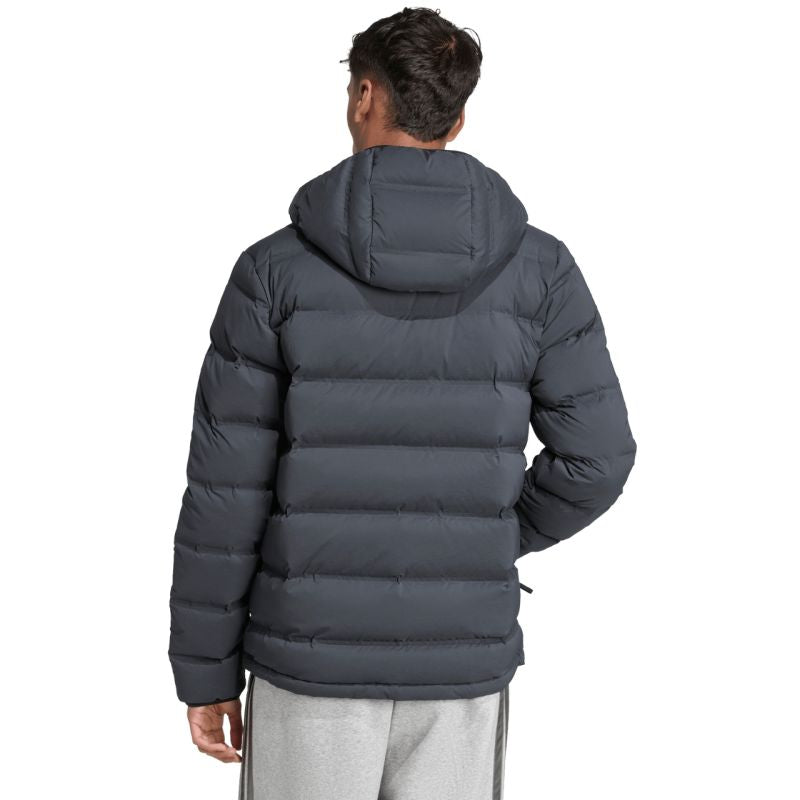 Men's adidas Helionic Climawarm Stretch Hooded Down Jacket Black JN2114
