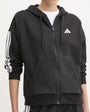 Felpa con cappuccio adidas Essentials 3 Stripes Full Zipp W JE1283