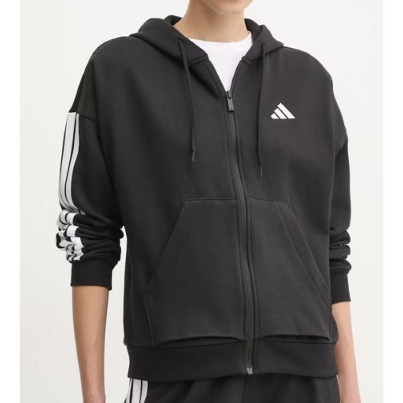Felpa con cappuccio adidas Essentials 3 Stripes Full Zipp W JE1283